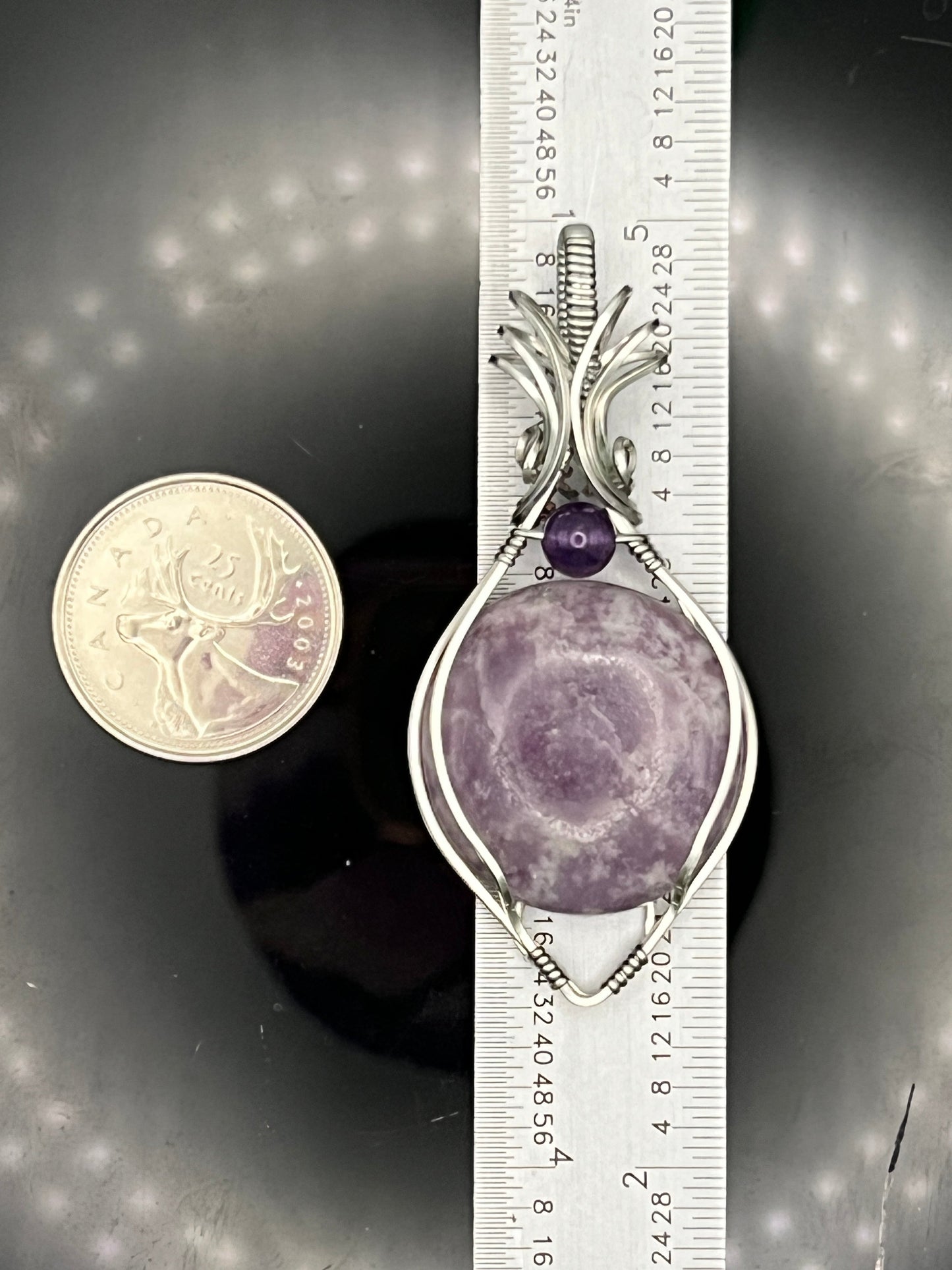 Lepidolite with Amethyst Pendant
