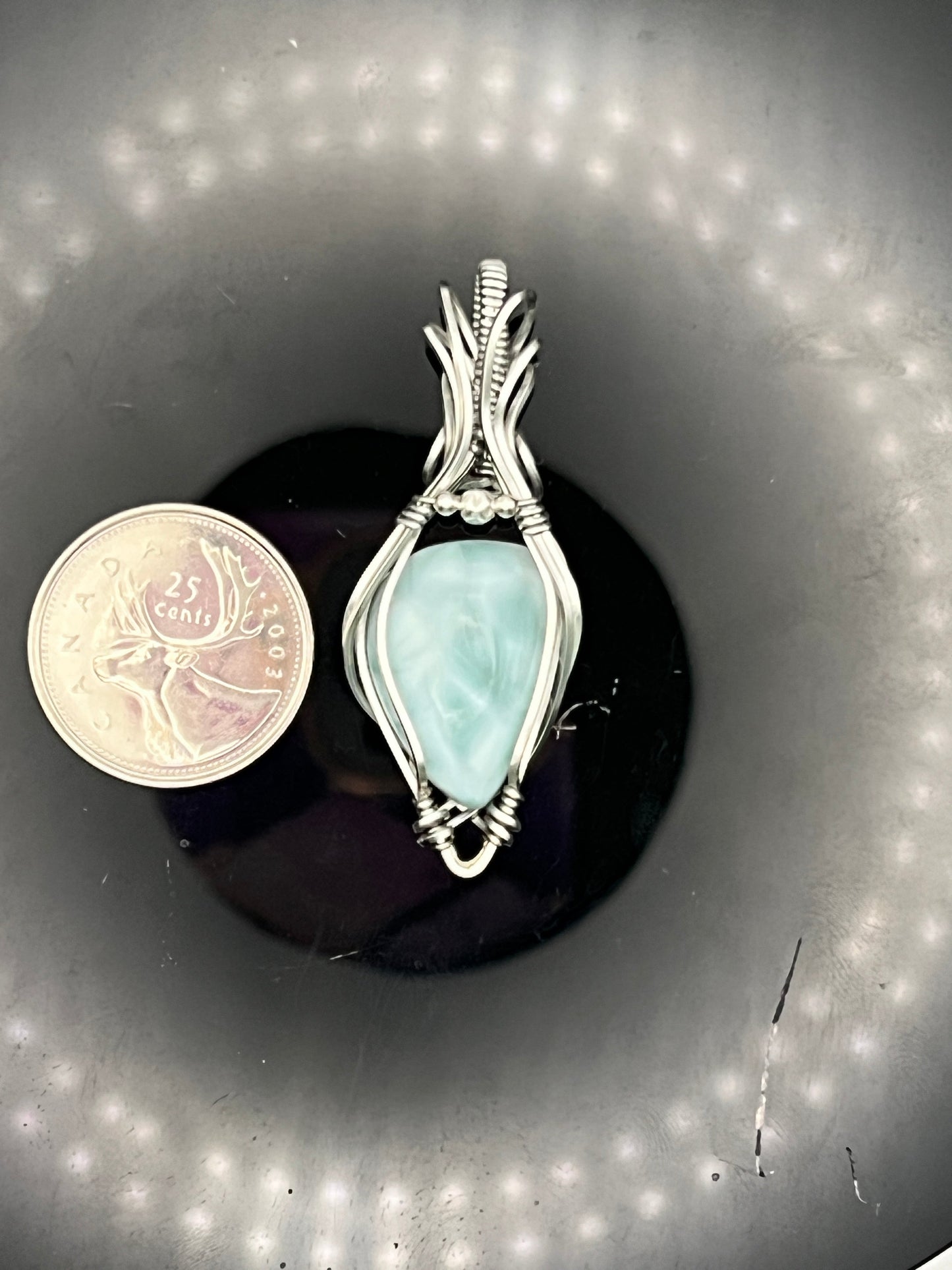 Larimar Titanium Pendant