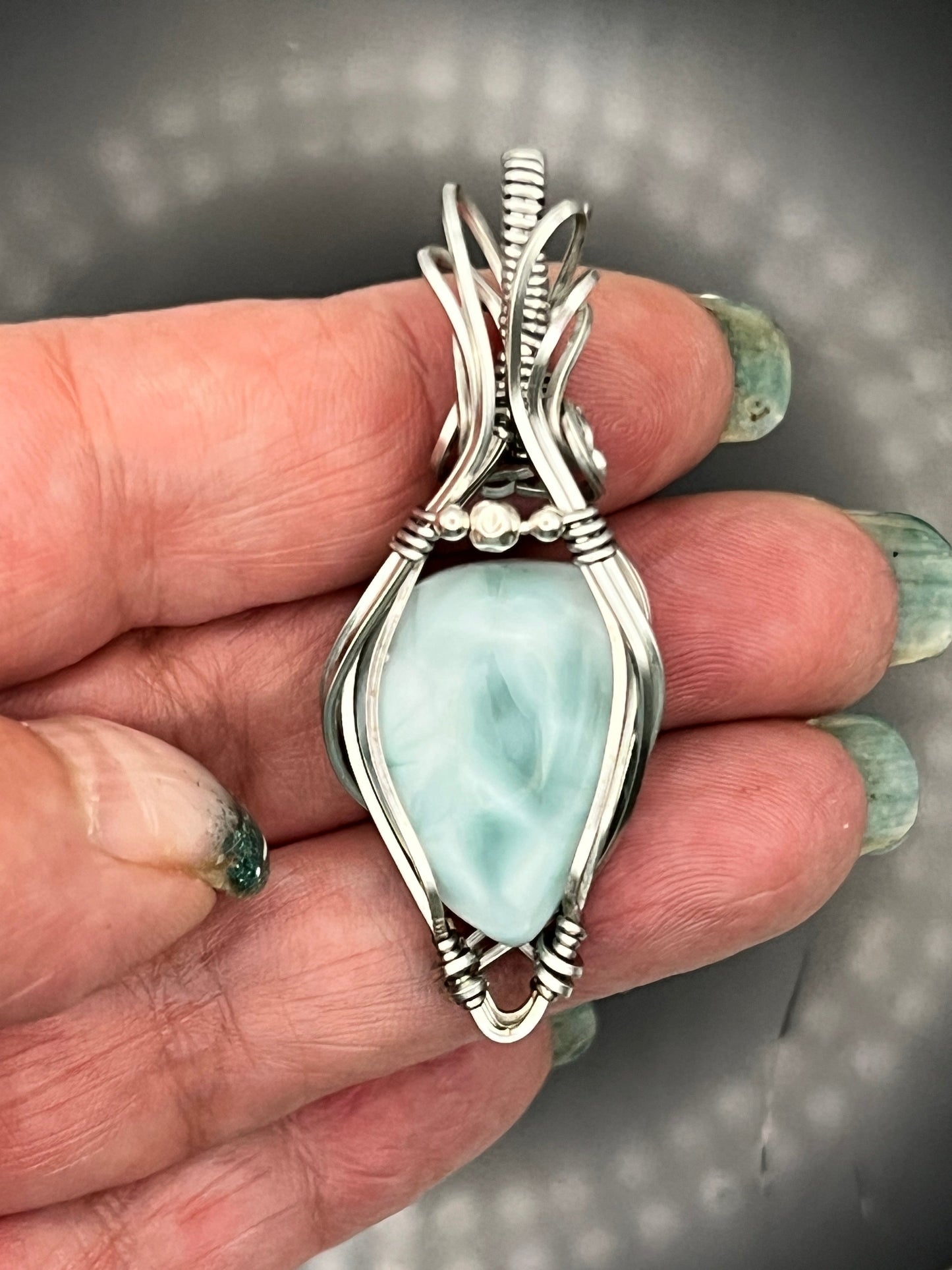 Larimar Titanium Pendant