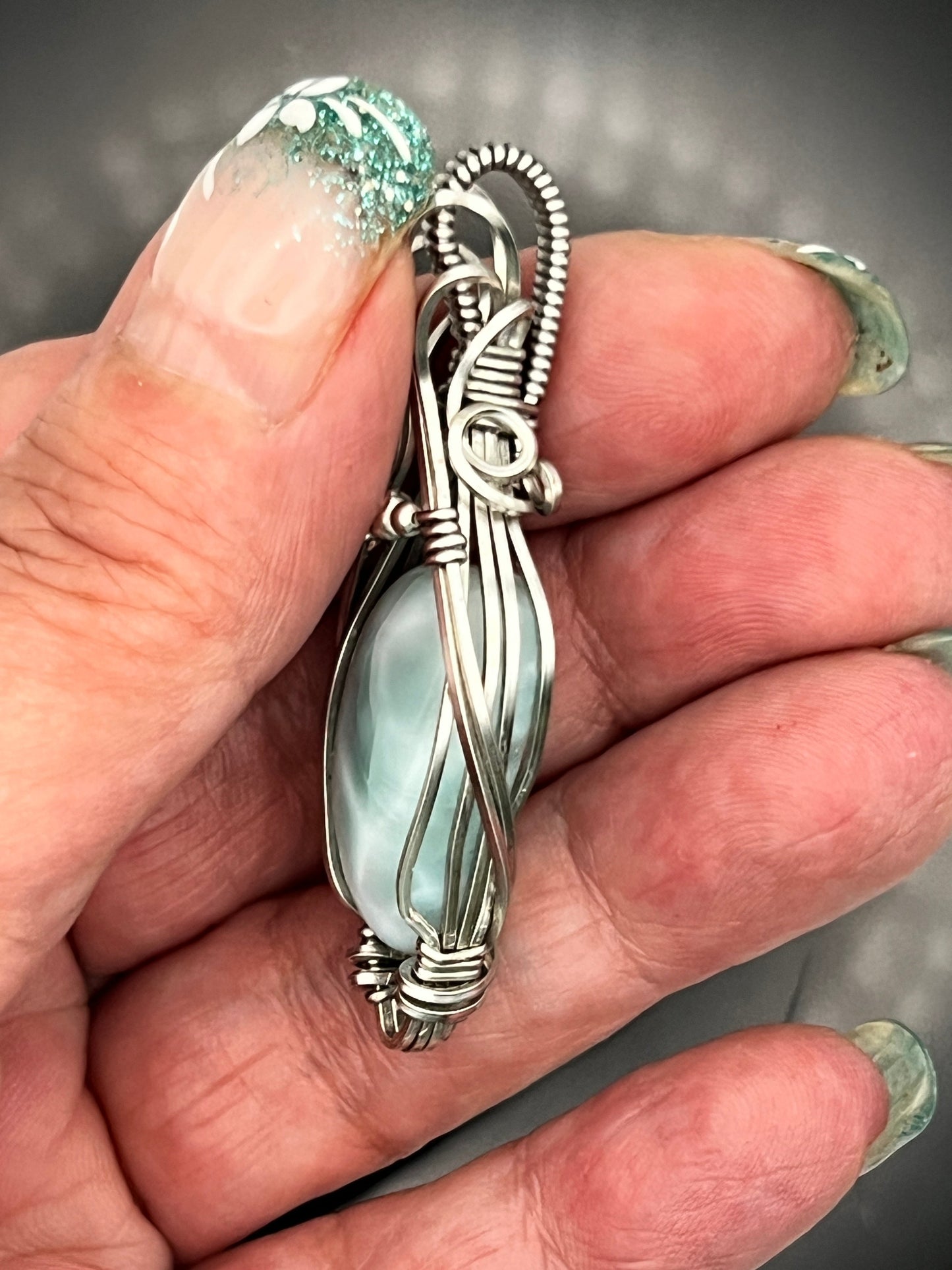 Larimar Titanium Pendant