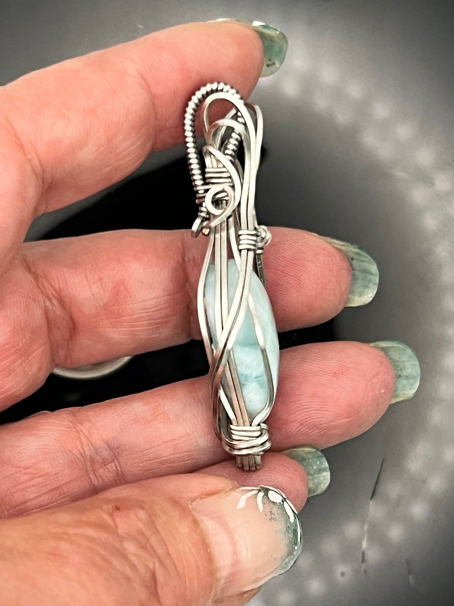Larimar Titanium Pendant