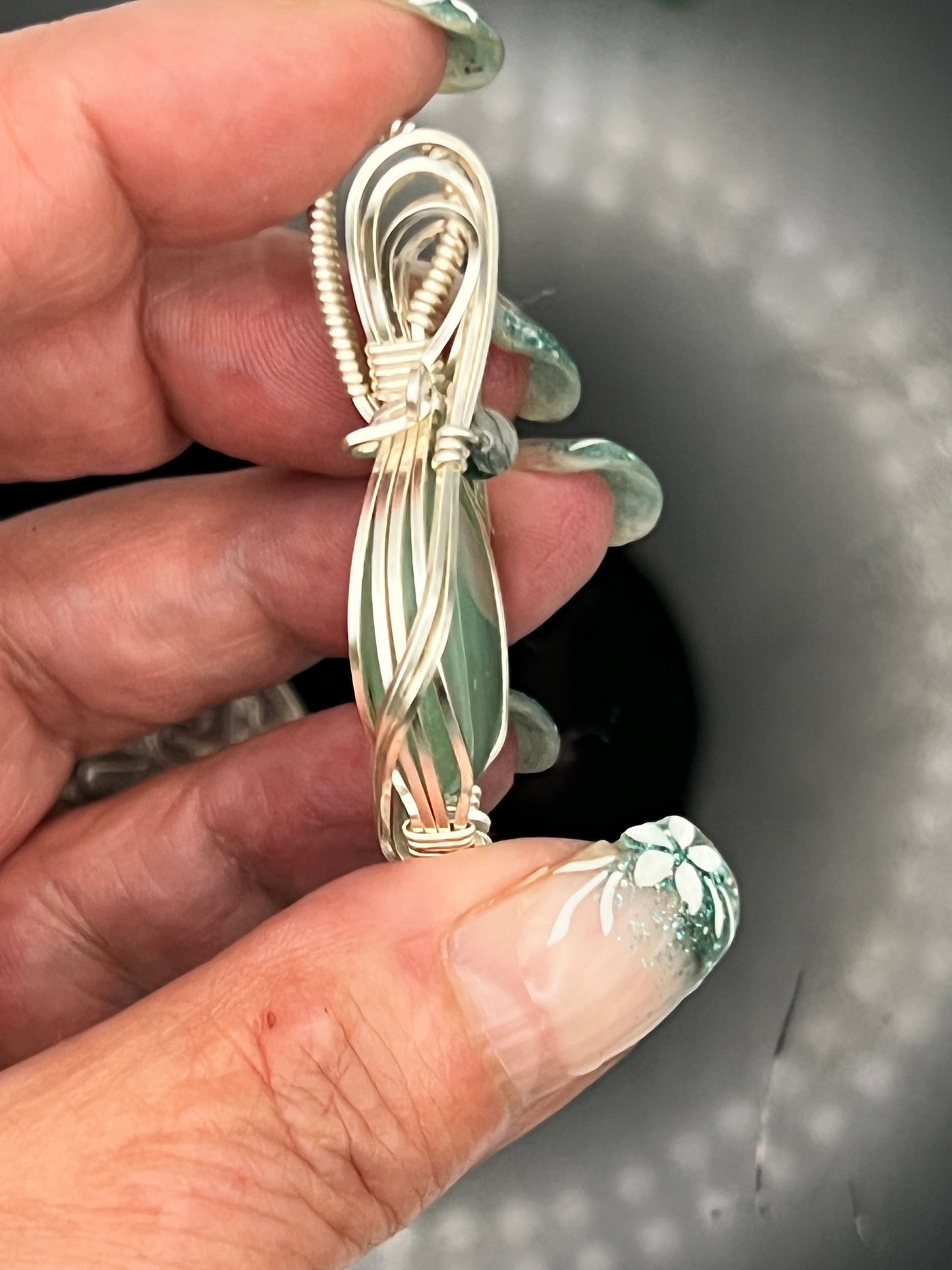 Green Aventurine with Green Moss Agate Pendant