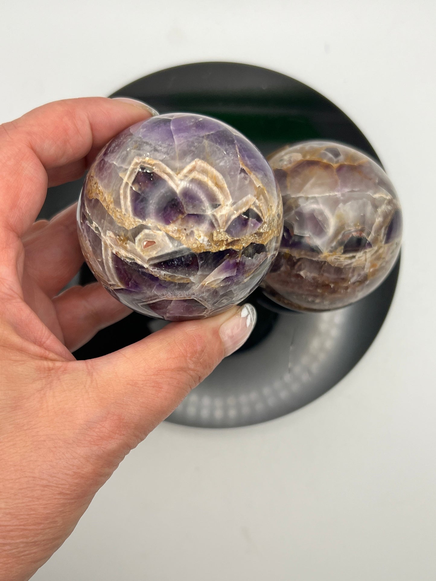 Chevron Amethyst aka Dream Amethyst Spheres
