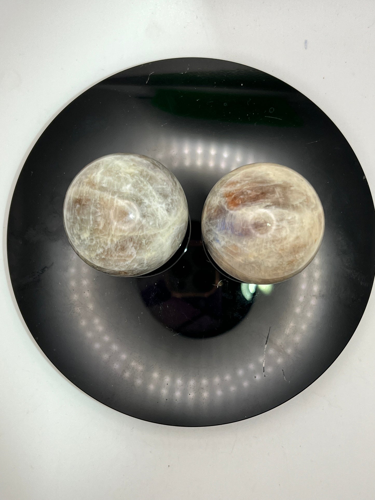 Belomorite Moonstone with Sunstone Spheres