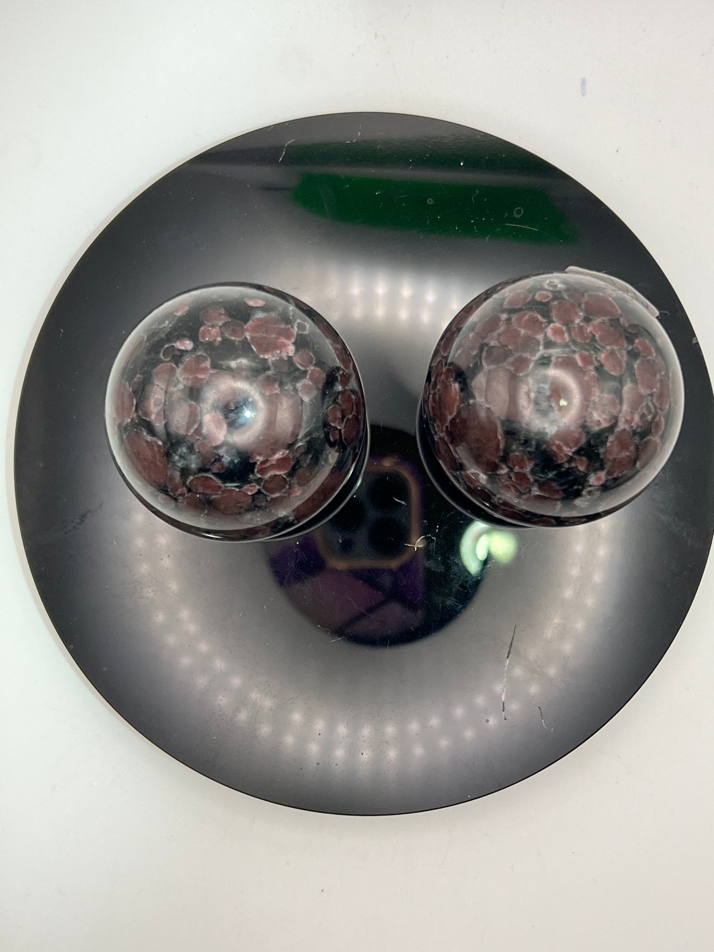 Garnet in Hematite Spheres