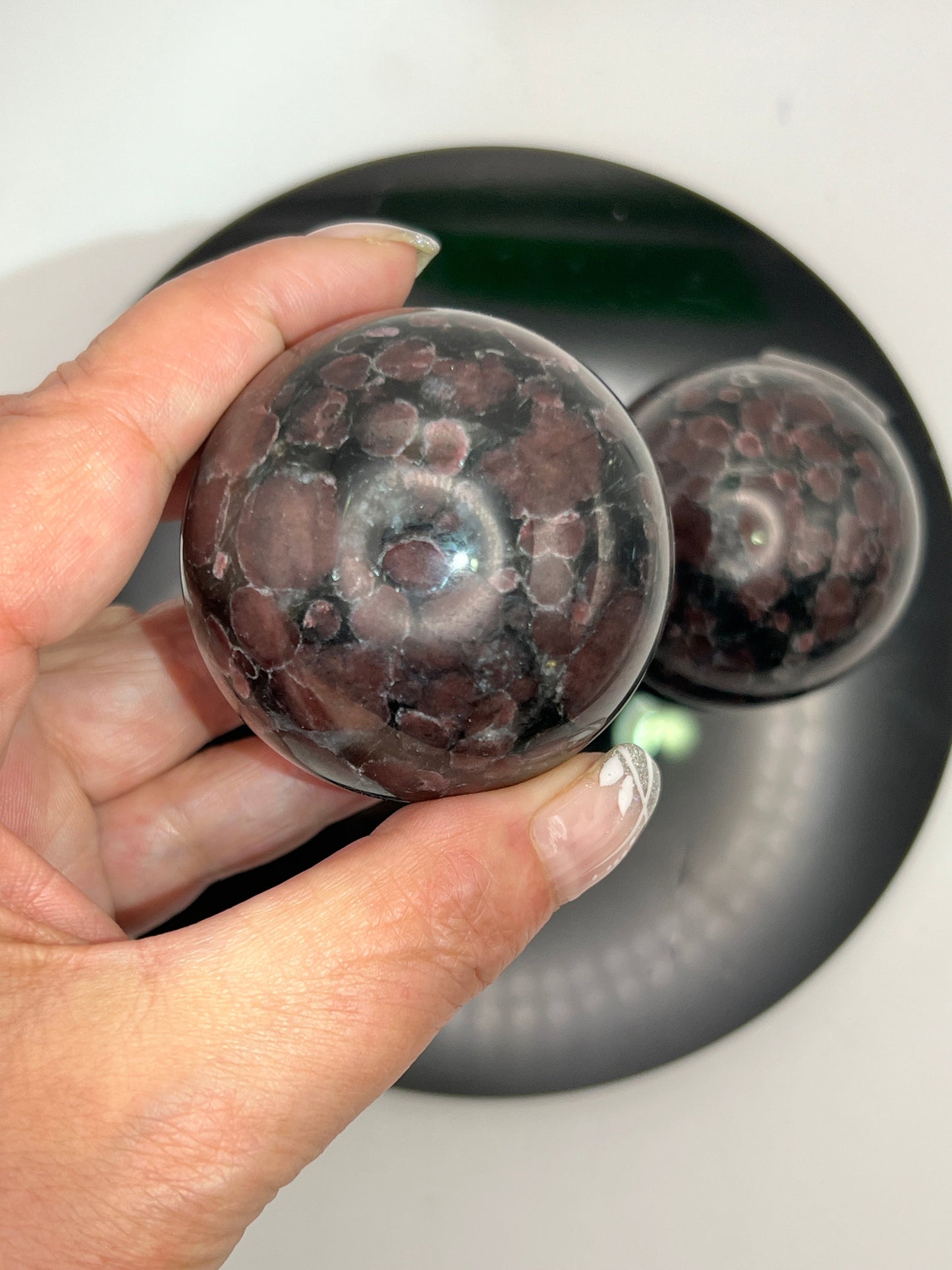 Garnet in Hematite Spheres