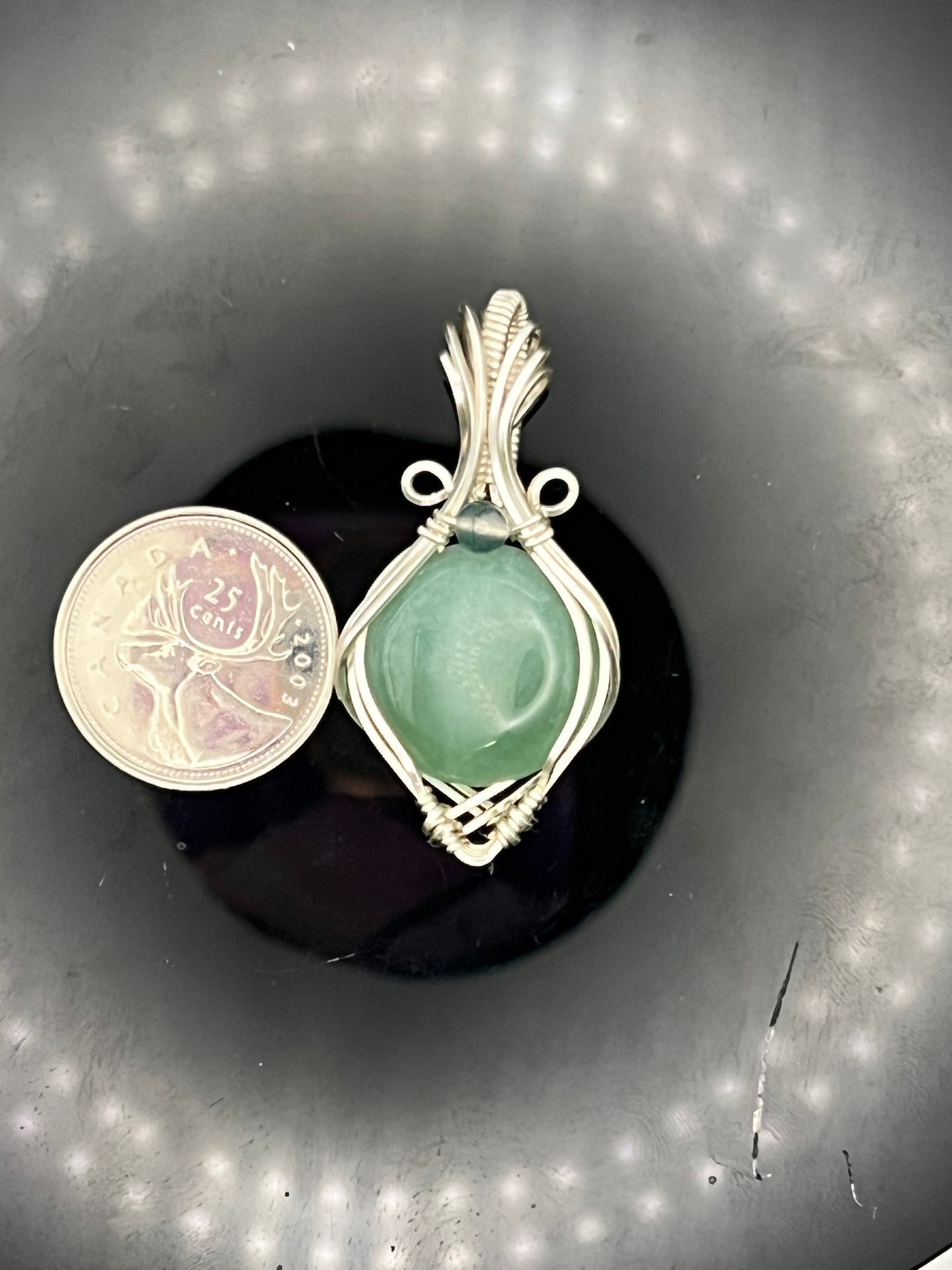 Green Aventurine  with Green Moss Agate Pendant