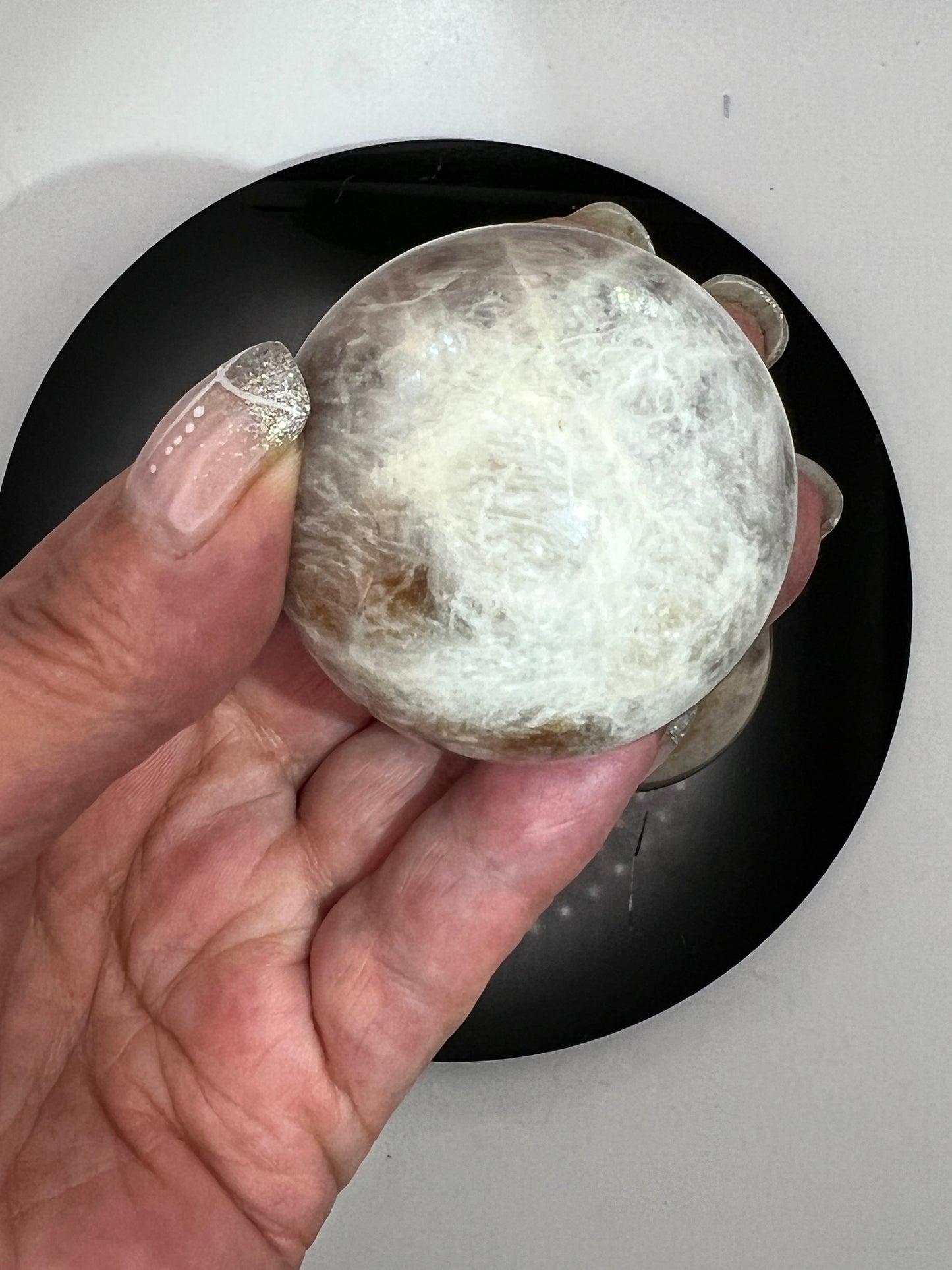 Belomorite Moonstone with Sunstone Spheres