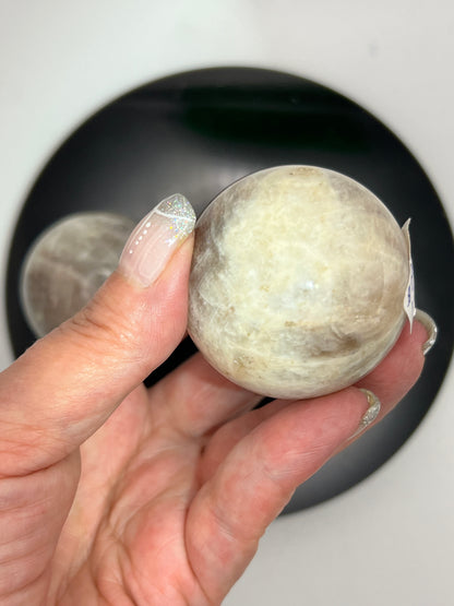 Belomorite Moonstone with Sunstone Spheres