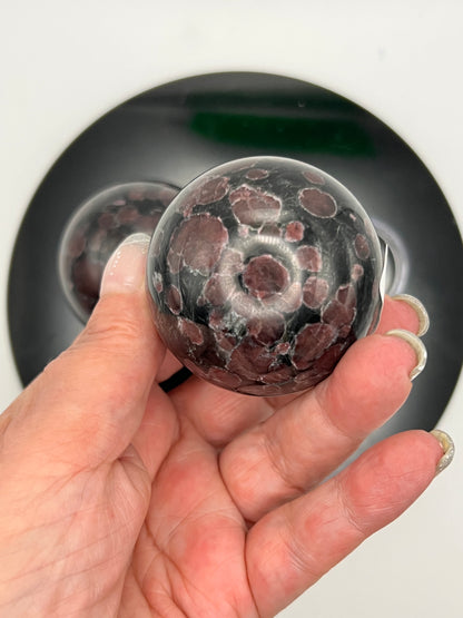Garnet in Hematite Spheres