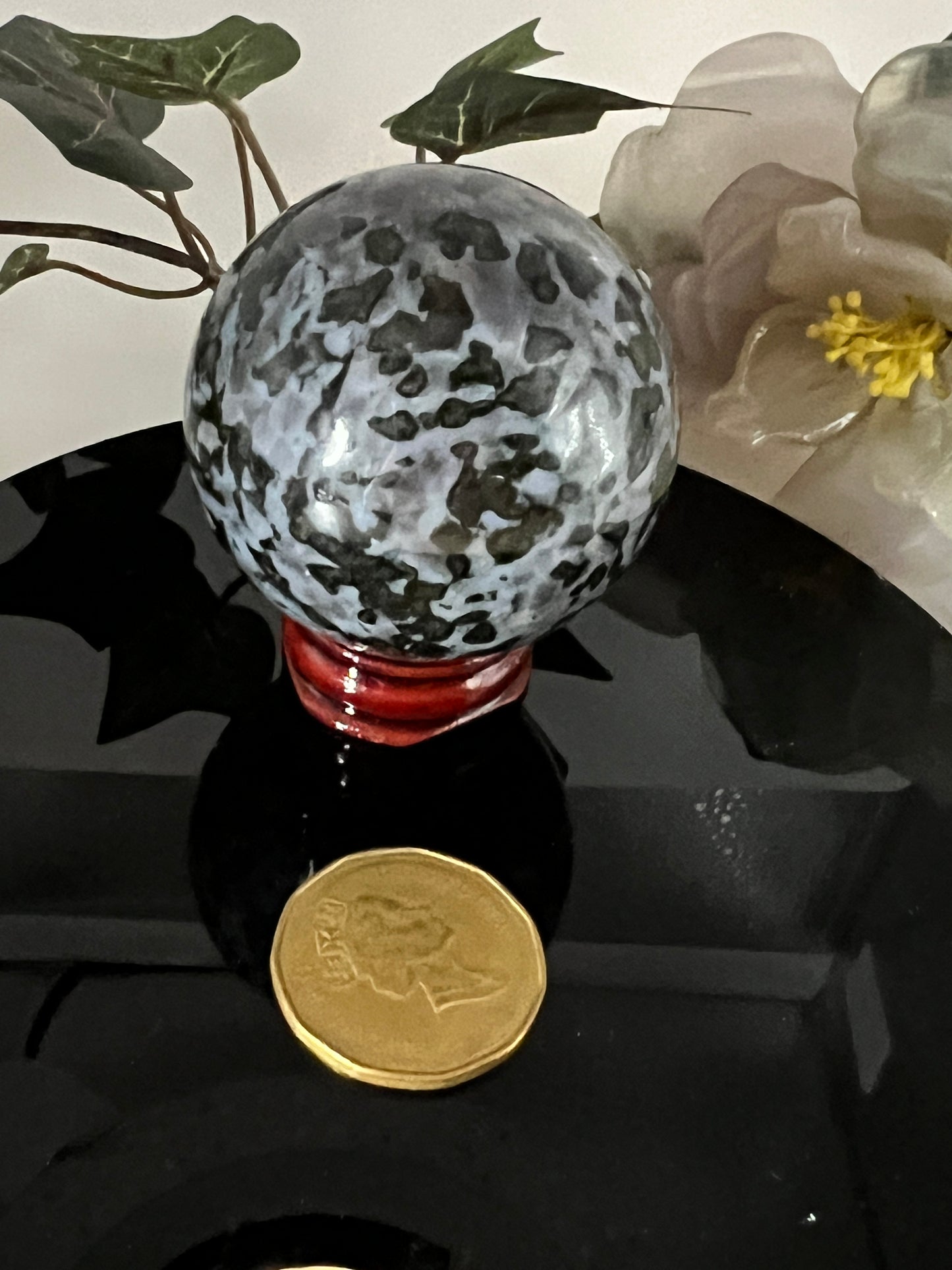 Indigo Gabro Sphere 2" (Mystic Merlinite/Blizzard Stone)